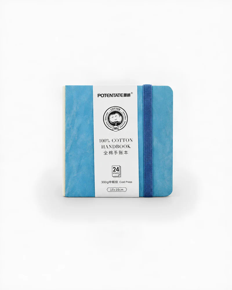 Potentate PU Watercolor Handbook – Blue | 10 x 10 cm | 300GSM | Cold Press