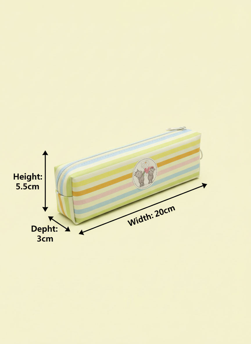 Kawaii Multi-Colour Stripes Zipper Case