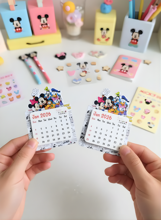 Micky Mouse Family Mini Magnetic Calendar for 2026