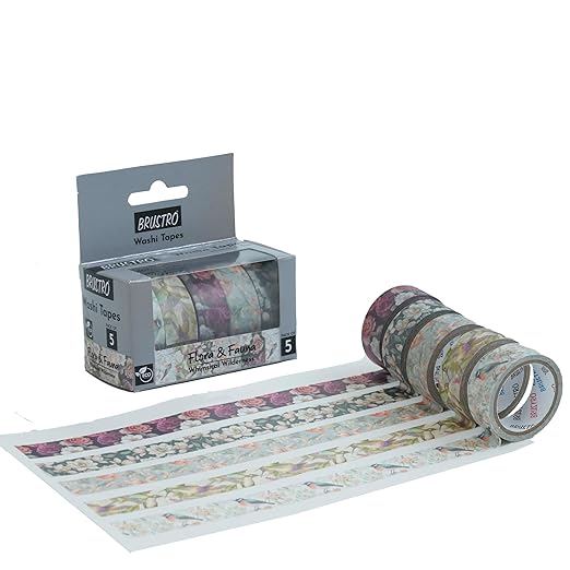 Brustro floral tape with packaging on a white background
