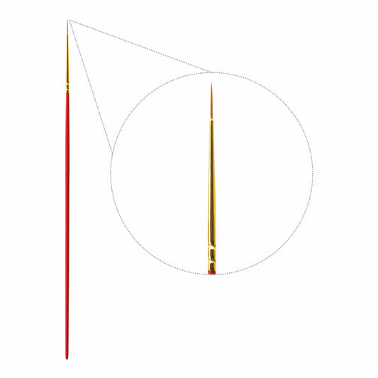 Two vertical sticks, one red and one gold, with a circle and triangle outline on a white background.