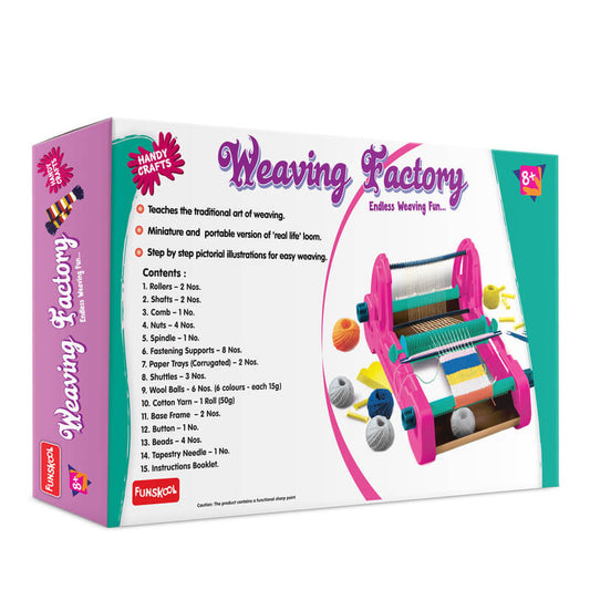 Box of Handy Crafts Weaving Factory toy on a white background