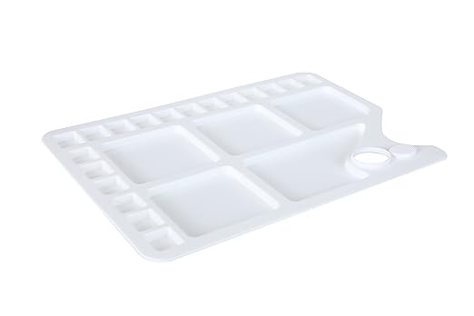 Brustro Rectangle 23 Well Plastic Palette - 34.5 x 23.5cm | Ergonomic Design