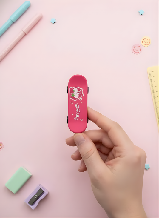 Strawberry Bear Skateboard Eraser - Kawaii Erasers