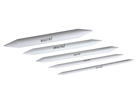 Set of white sculpting tools with 'Brustro' branding on a white background