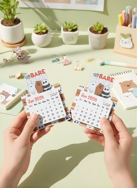 We bare bears Mini Magnetic Calendar for 2026