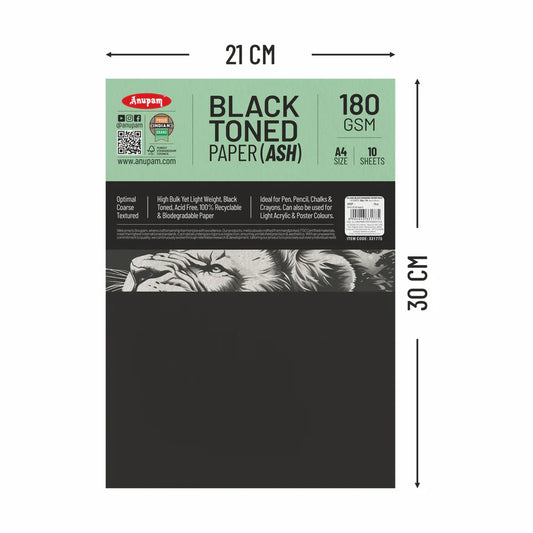 Anupam Ash Black Toned Cartridge Paper-Loose Sheets