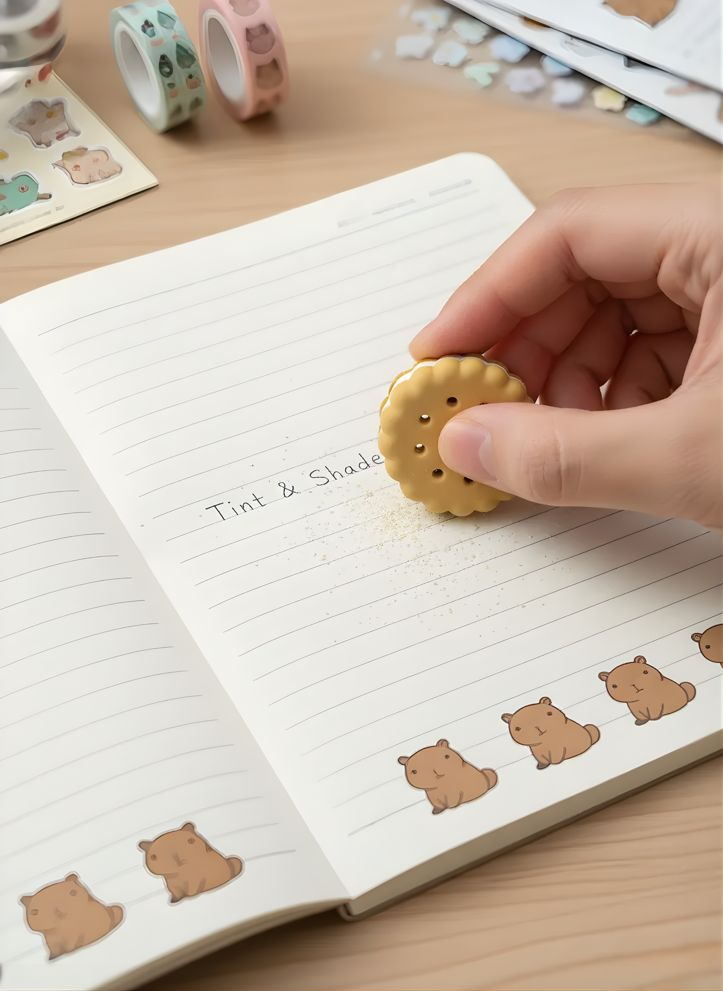 Capybara Cookie Eraser - Kawaii Eraser