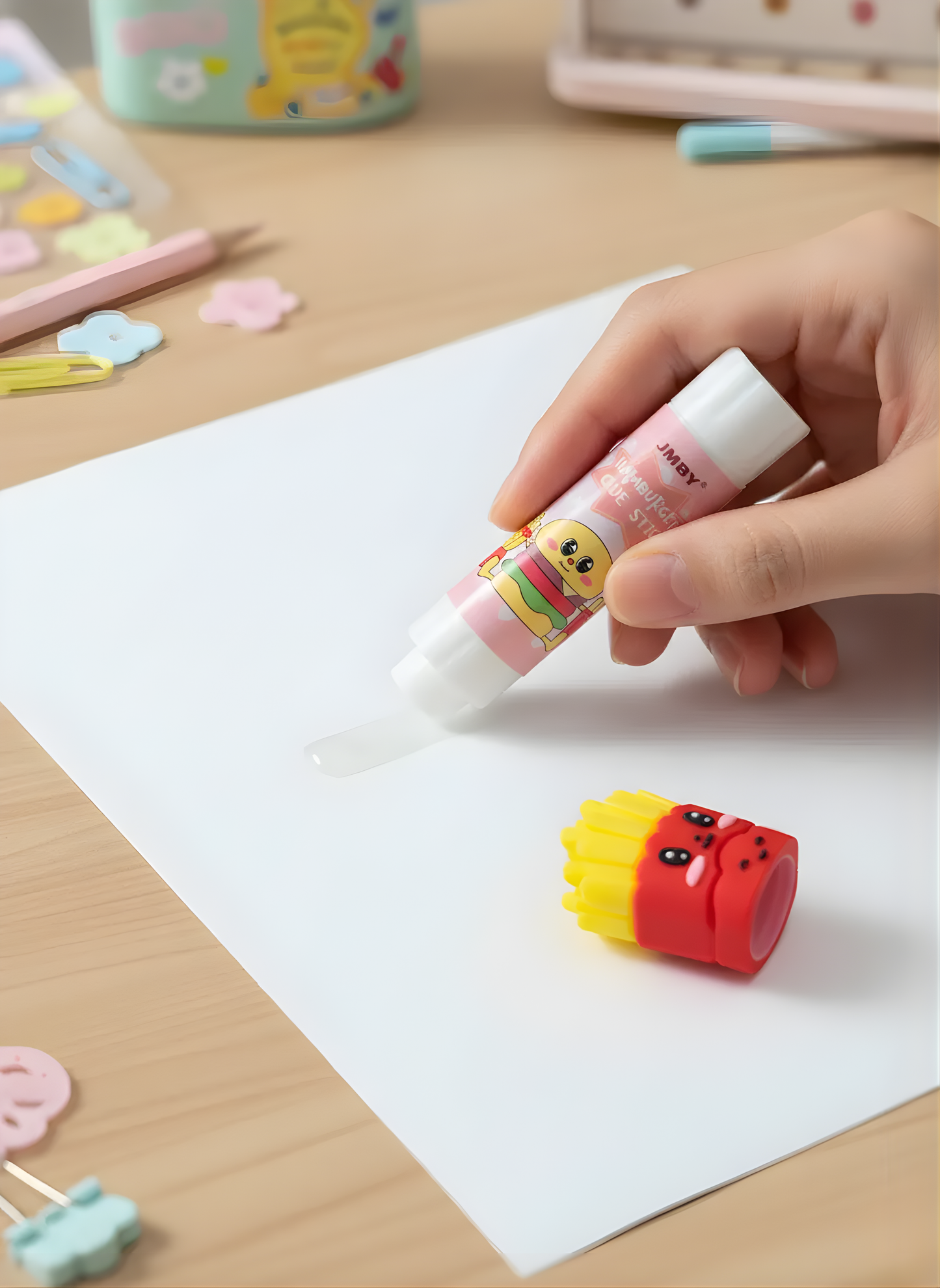 French Fries & Burger Glue Stick - Kawaii Glue Stick