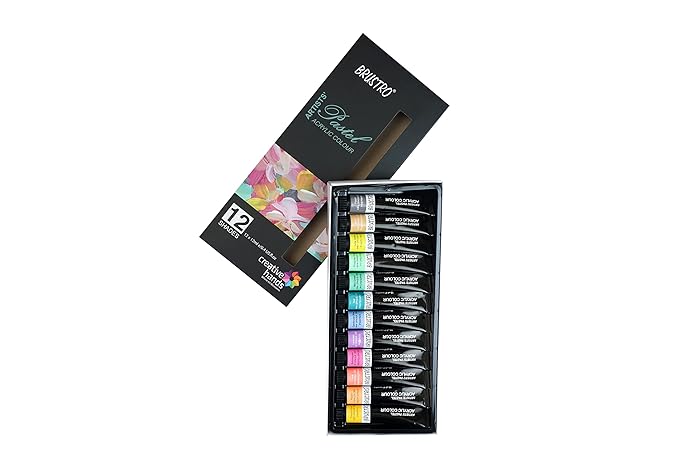 Set of colored markers with a black box on a white background