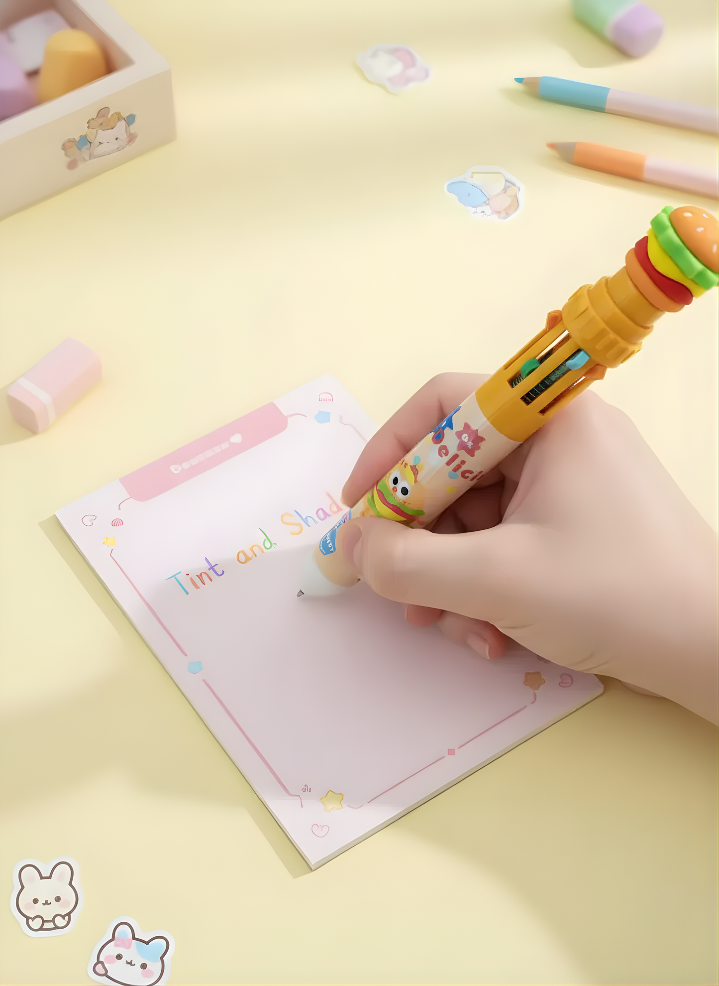 Burgers, Fries & Drink Multicolor Pens - Kawaii Multicolor pen