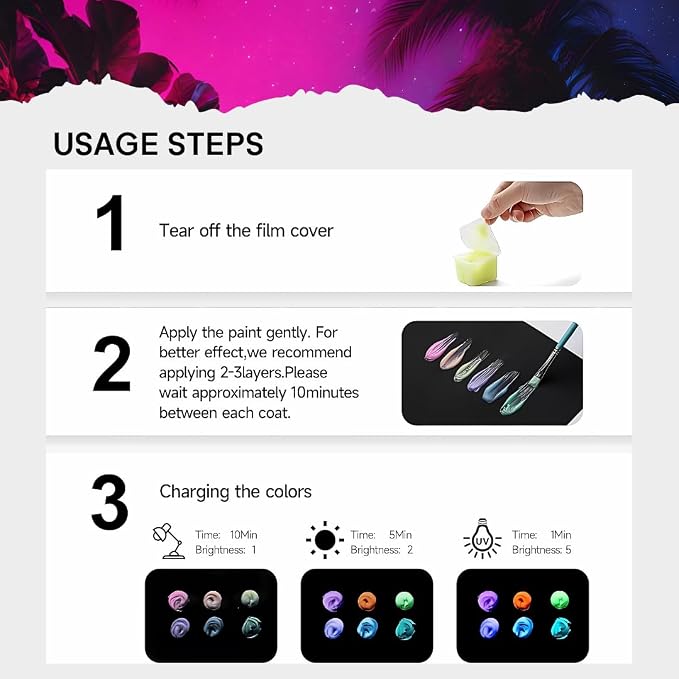 HIMI - Mini Gouache Paints Glow in The Dark | 23 ml Jelly Cups x 6 Colours