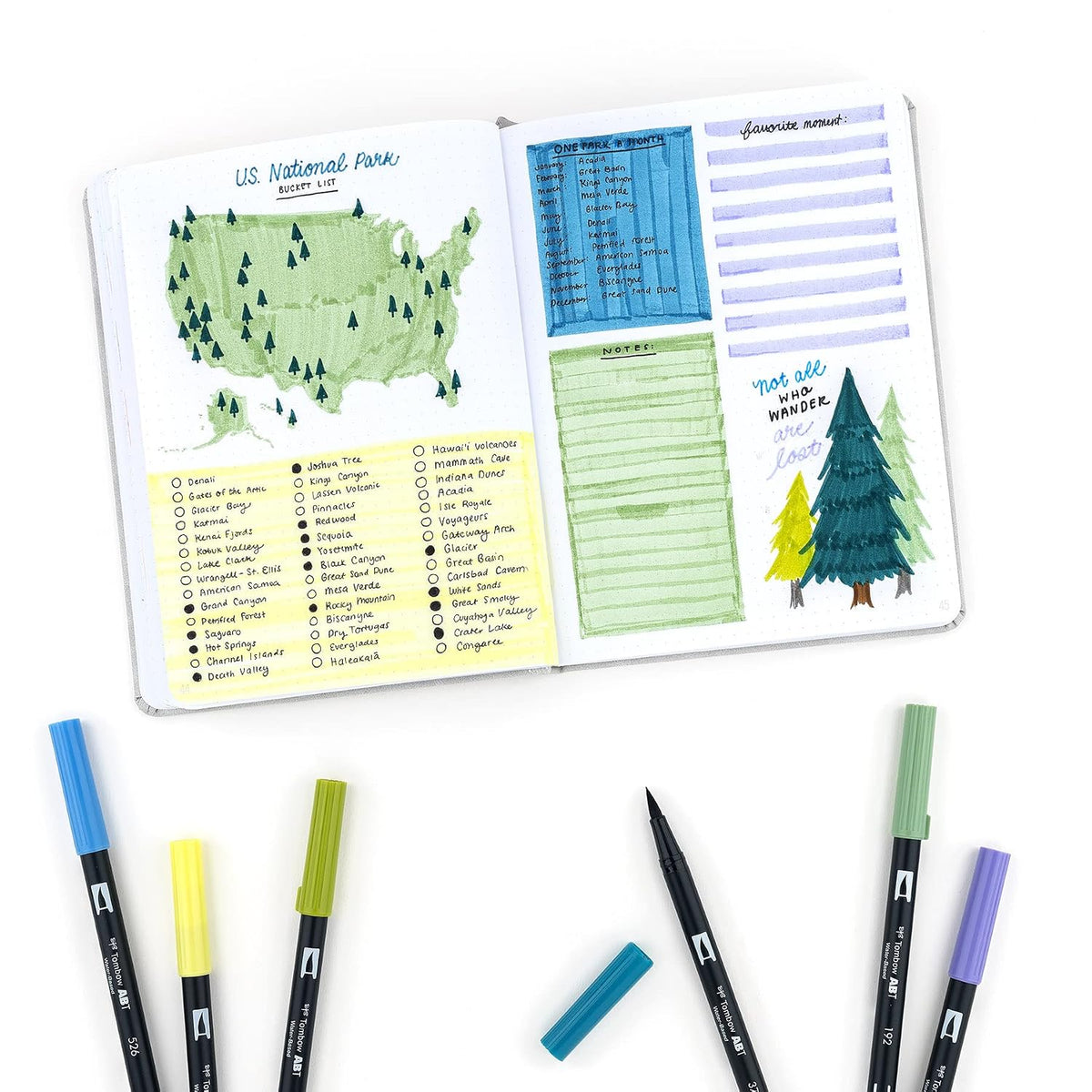 Tombow ABT Dual Brush Pen set of 10, LANDSCAPE
