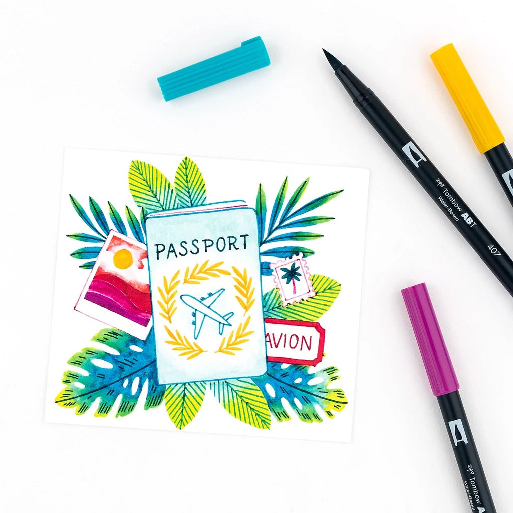 Tombow Dual Brush Pen Art Markers |Tropical | set of 10