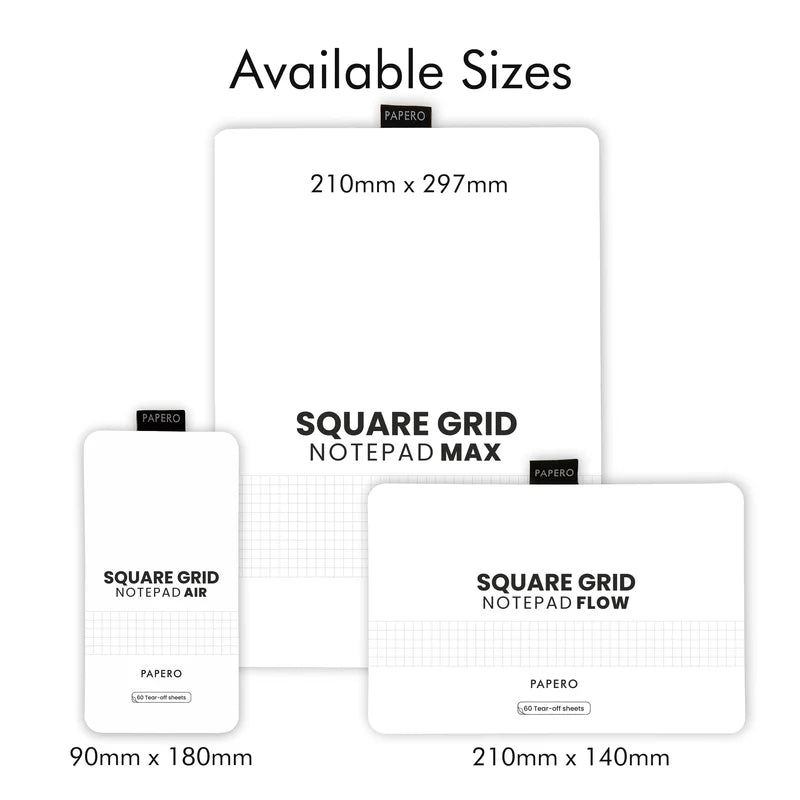 Square Grid Notepad Max | 29.7 x 21 cm | 60 Sheets