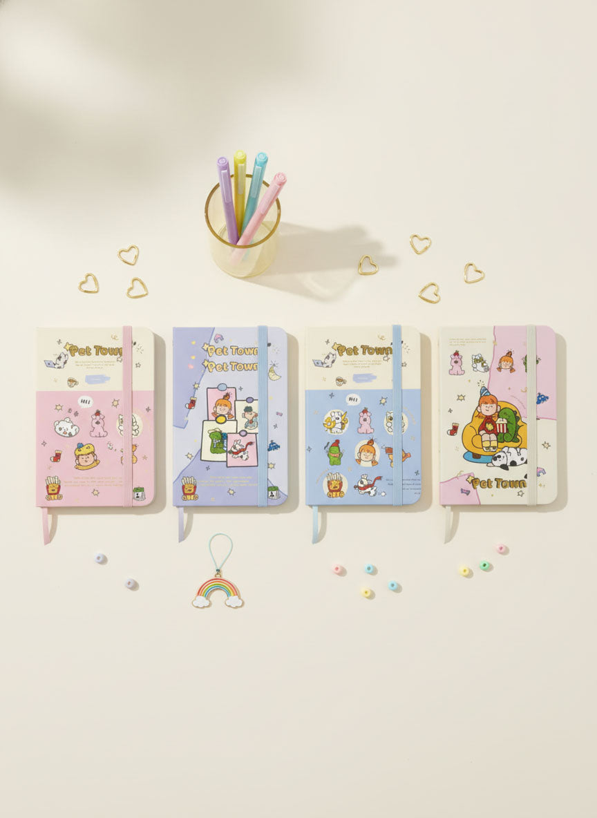 Kawaii Pet Town Mini Notebook - A7