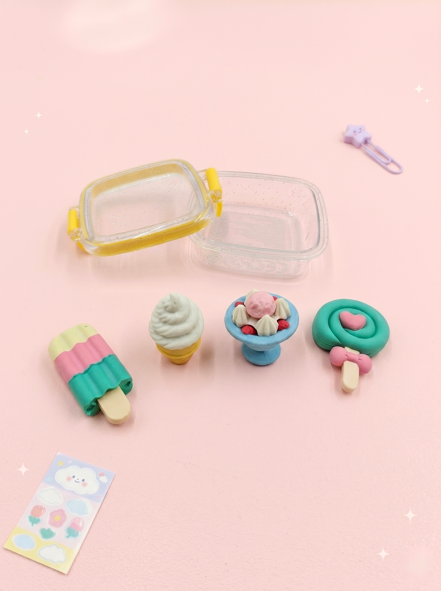 Cute mini food erasers