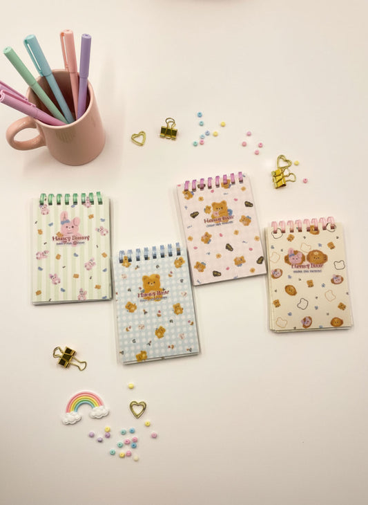 Honey Bunny & Honey Bear A7 Mini Spiral Notebooks
