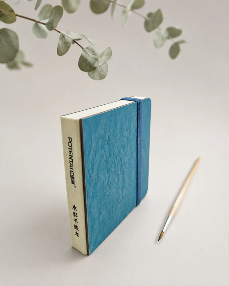 Potentate PU Watercolor Handbook – Blue | 10 x 10 cm | 300GSM | Cold Press