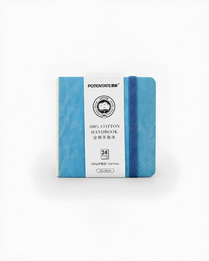 Potentate PU Watercolor Handbook – Blue | 10 x 10 cm | 300GSM | Cold Press