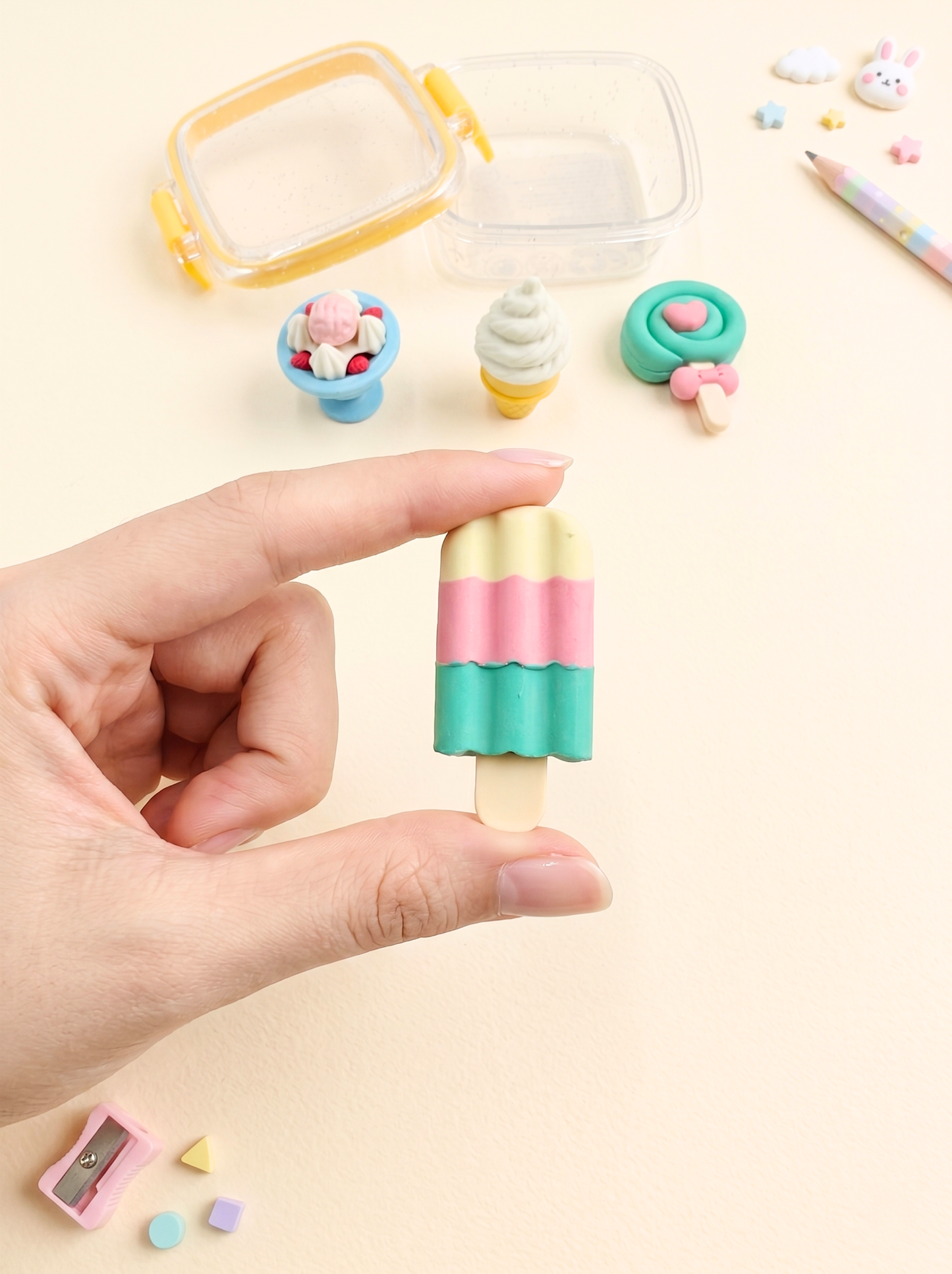 Cute mini food erasers