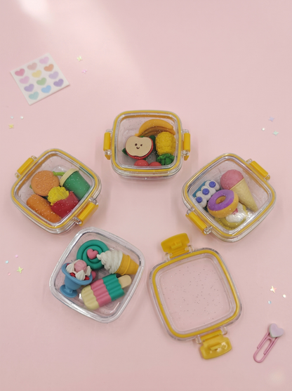 Cute mini food erasers