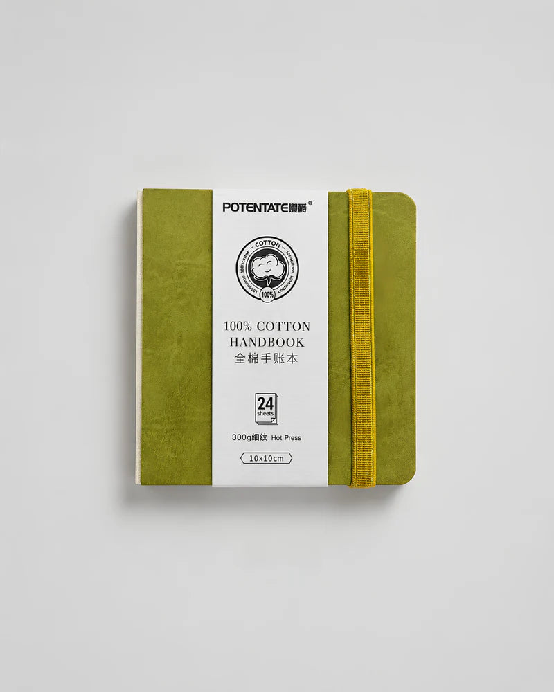 Potentate PU Watercolor Handbook – Green | 10x10 cm |300GSM | Hot press