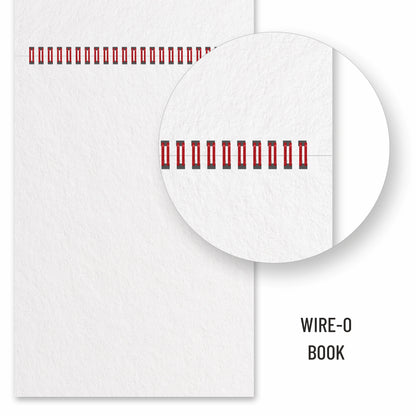 Close-up of a wire-o book binding mechanism on a white background