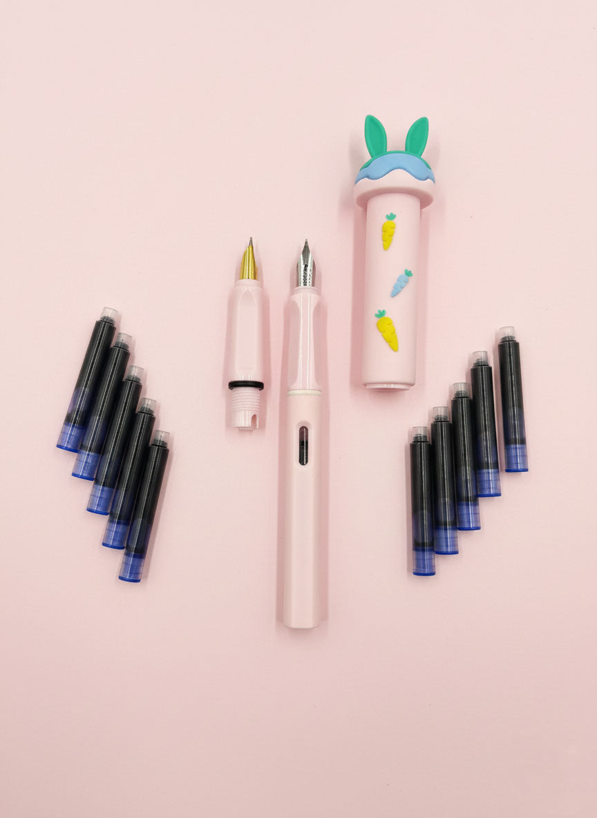 Kawaii Rabbit Ink Pen Set