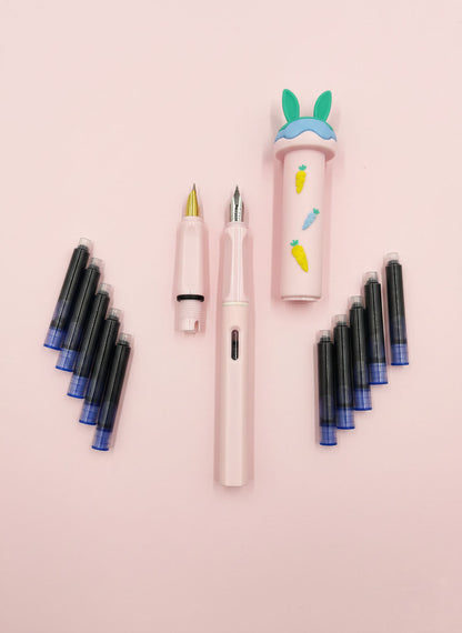 Kawaii Rabbit Ink Pen Set