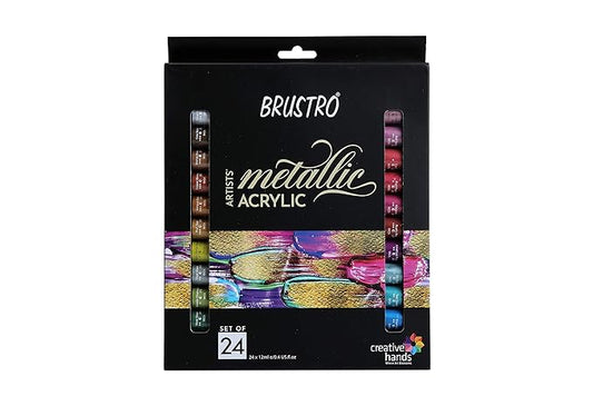 Brustro Artists Metallic Acrylic set packaging on a white background