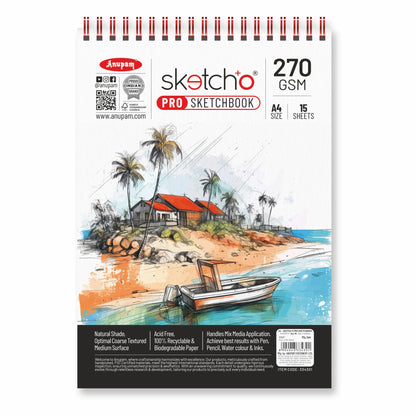 Anupam Sketcho Pro Sketchbook with a scenic illustration on the cover