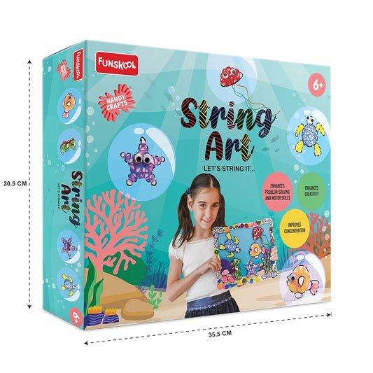 Funschool String Art kit packaging with a child and sea-themed design