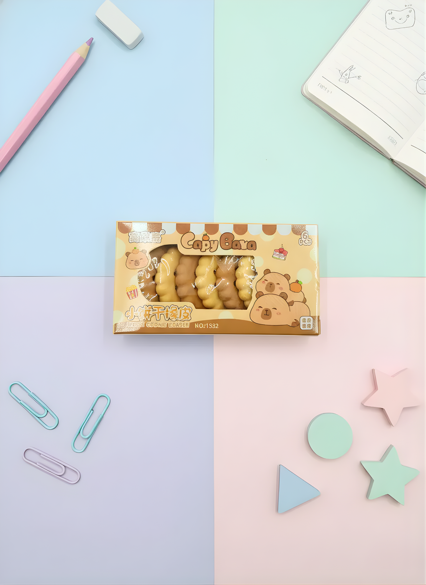 Capybara Cookie Eraser - Kawaii Eraser