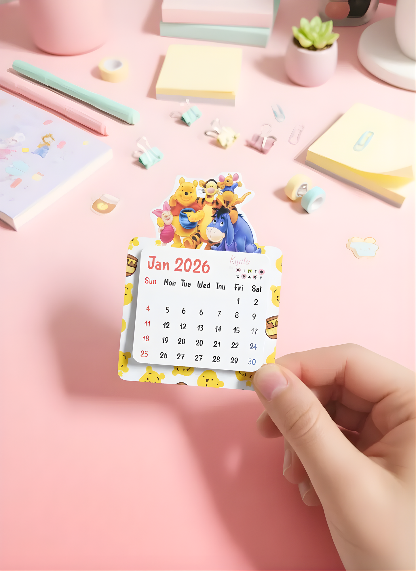 Winnie The Pooh Mini Magnetic Calendar For 2026