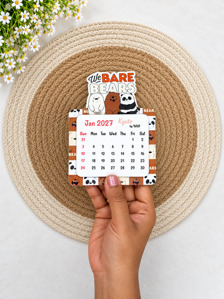 We bare bears Mini Magnetic Calendar for 2027