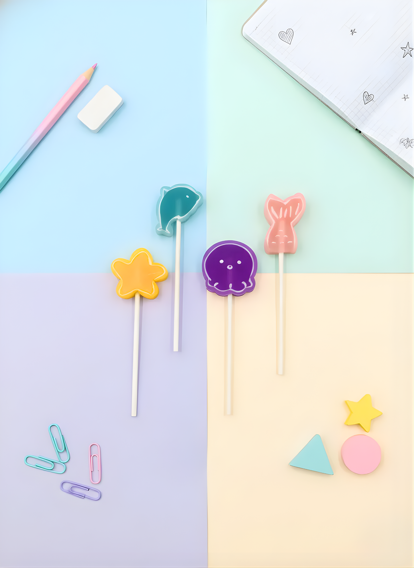 Aqua Theme Lollipop Eraser  - Kawaii Eraser