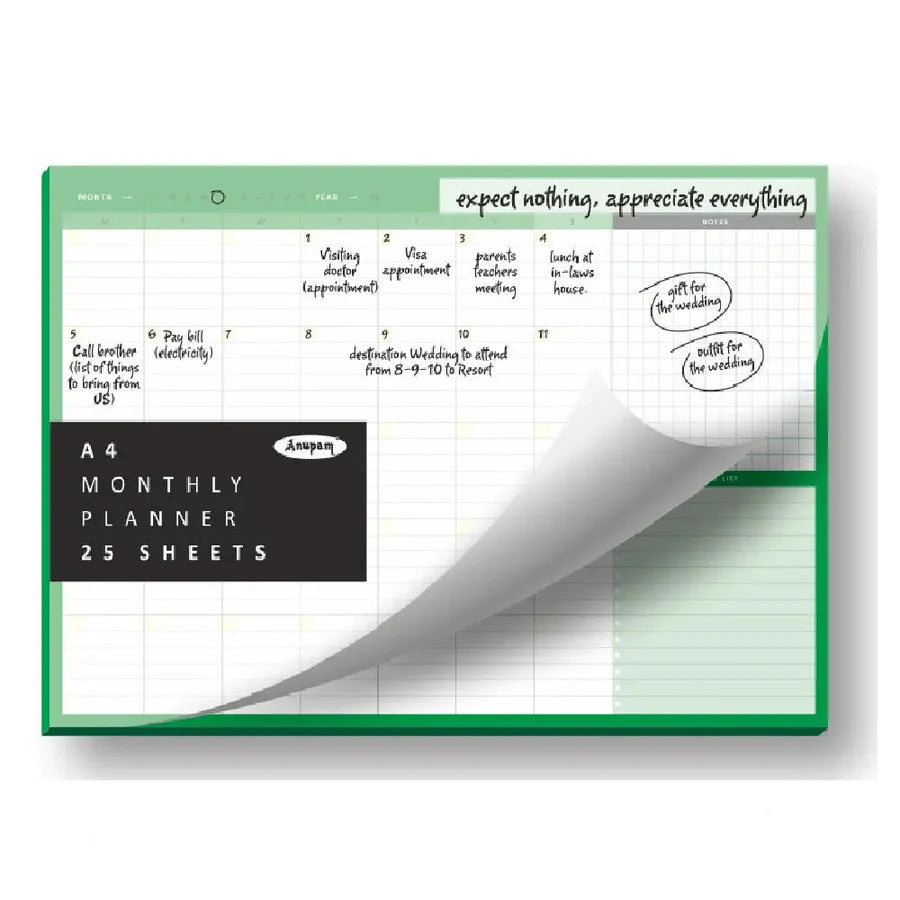 Anupam Monthly Planner Notepad