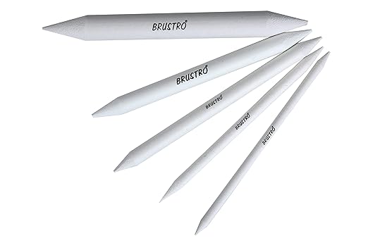 Set of whiteBRUSTRO branded pencils on a white background
