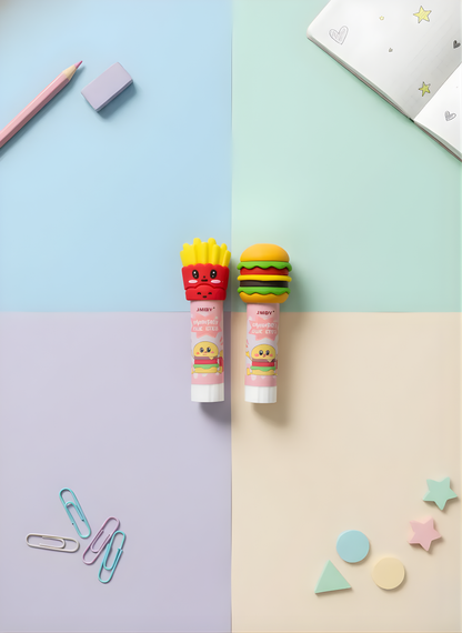 French Fries & Burger Glue Stick - Kawaii Glue Stick