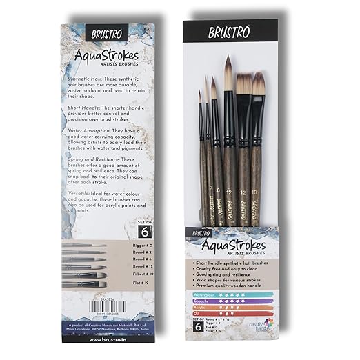 Brustro AquaStrokes artist brushes packaging with brush illustrations on a white background