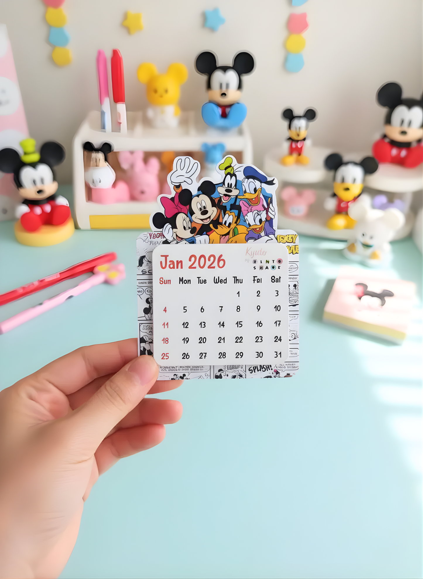Micky Mouse Family Mini Magnetic Calendar for 2026