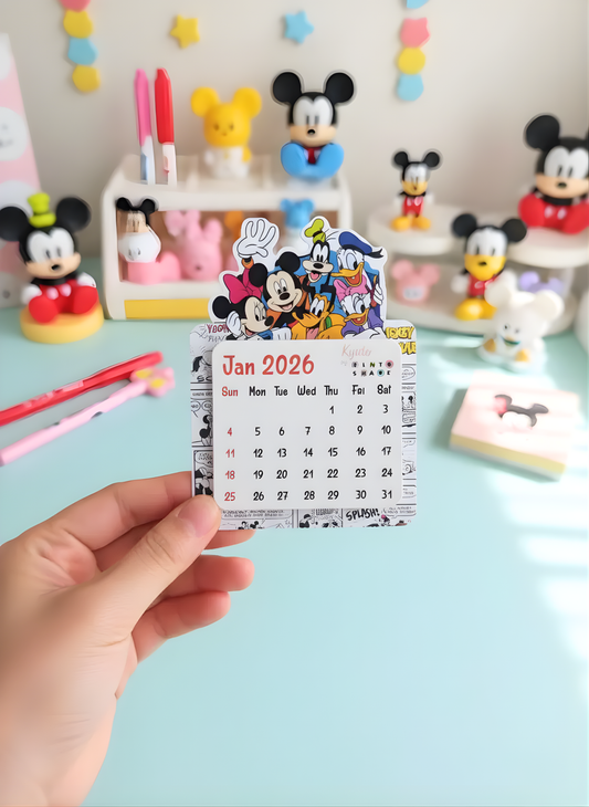 Micky Mouse Family Mini Magnetic Calendar for 2026
