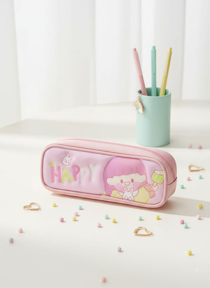 Kawaii Zipper Pencil case - Happy Girl