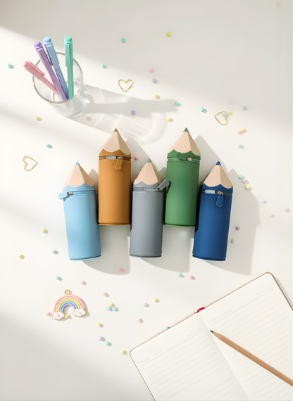 Pencil Themed Silicon Pencil Pouch - Kawaii Pouch