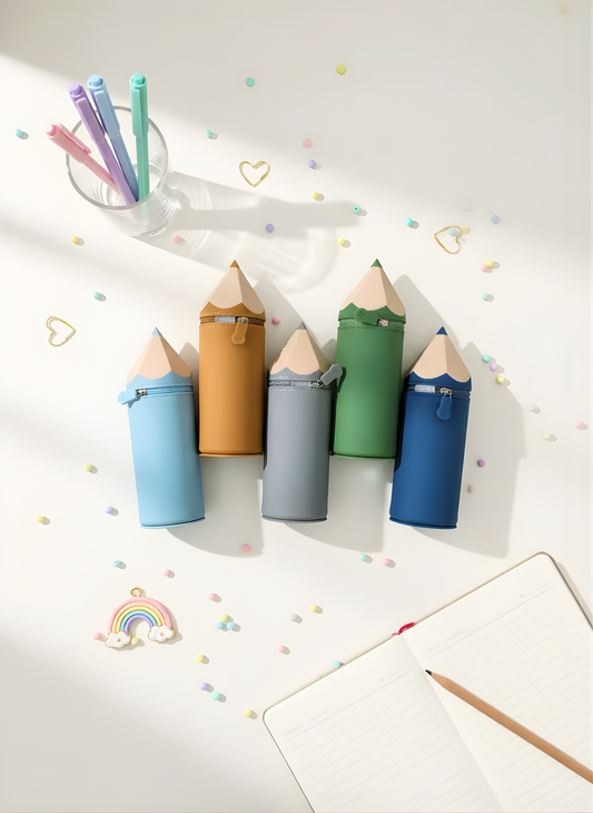 Pencil Themed Silicon Pencil Pouch - Kawaii Pouch