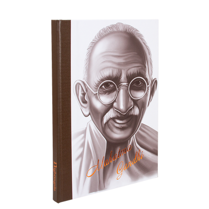 Notebook with a portrait of Mahatma Gandhi on the cover