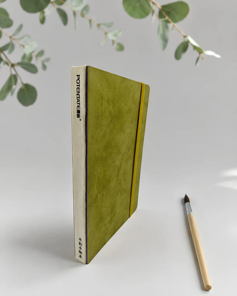 Potentate PU Watercolor Handbook – Green | 13 x 19 cm | 300GSM | Hot press