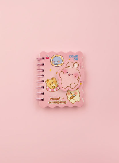 Cute Bunny & Bear Mini Spiral Notebook - A7 Size