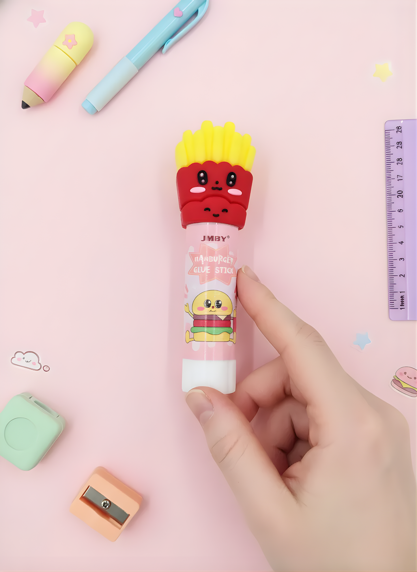 French Fries & Burger Glue Stick - Kawaii Glue Stick